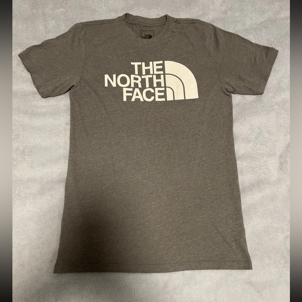 The North Face Half Dome Gray Charcoal with White Logo T Shirt Unisex Size Small